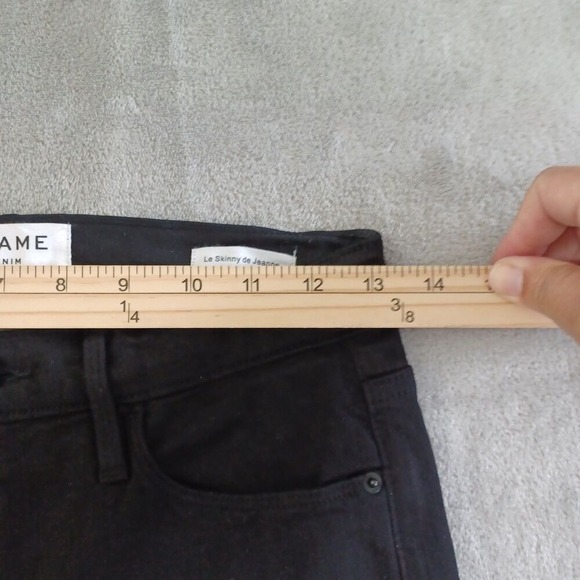 Frame Jeans‎ Sz 25 Le Skinny De Jeanne Raw Stagger Step Hem Film Noir Black - Picture 6 of 9